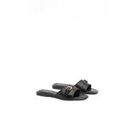 Wallis Lacie Faux Leather Buckle Detail Flat Sliders, 8, Black