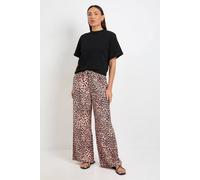 Wallis Leopard Print Drawstring Trousers In Brown brown