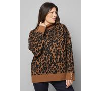 Wallis Women's Leopard Roll Neck Button Cuff Jumper | Size: Medium Wallis Leopard M