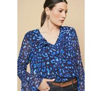 WALLIS Leopard Ruffle Detail Blouse 16