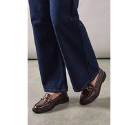 Wallis Lineka Faux Leather Metal Snaffle Smart Loafers In Berry berry 8