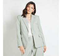 Wallis Linen Blend Relaxed Fit Single Breasted Blazer CREAM SIZE 10