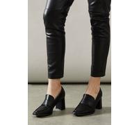 Wallis Lola Square Toe High Heel Penny Loafers In Black black 5