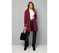 Wallis Longline Seam Cardigan In Berry berry S