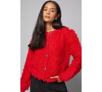 Wallis Women's Loop Detail Cardigan in Red | Size: Small Wallis Red S