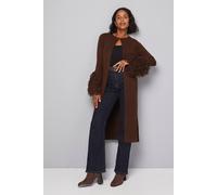 Wallis Loop Knit Cuff Coatigan In Choc Brown choc brown