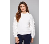 Wallis Women's Loop Sleeve Jumper in Ivory | Size: Medium Wallis Ivory M