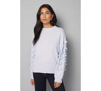 Wallis Women's Loop Sleeve Jumper in Light Blue | Size: Medium Wallis Light Blue M