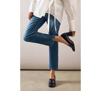 Wallis Lucie Faux Patent Leather Snaffle Detail Mid Block Heel Loafers In Navy navy 3