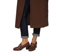 Wallis Lydia Faux Leather Snaffle Trim Medium Block Heeled Loafers, 5, Dark tan