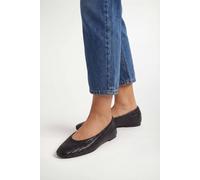 Wallis Malia Faux Leather Woven Round Toe Ballet Flats In Black black