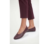 Wallis Malia Faux Leather Woven Round Toe Ballet Flats In Wine wine
