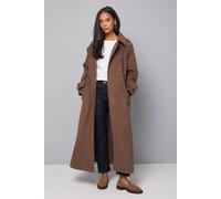 Wallis Maxi Double Breasted Car Coat In Chocolate chocolate