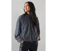 Wallis Metallic Animal High Neck Blouse In Silver silver S