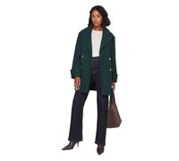 Wallis Women's Mid Length Double Breasted Coat in Dark Green | Size: 16 Wallis Dark Green 16