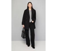 Wallis Women's Mid Length Double Breasted Coat in Black | Size: 14 Wallis Black 14