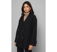 Wallis Mid Length Shawl Collar Double Breasted Coat In Black black