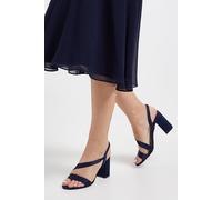 Wallis Women's Natalia Asymmetric Strap High Block Heel Sandals in Navy | Size: 3 Wallis Navy 3