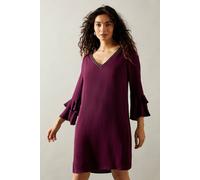 Wallis Occasion Embellished Ruffle Shift Dress In Wine wine