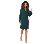 Wallis Occasion Embellished Sequin Chiffon Sleeve Shift Dress, 14, Green