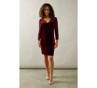 Wallis Occasion Lace Sleeve Velvet Shift Dress In Plum plum 18
