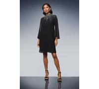Wallis Occasion Ombre Embellished Shift Dress In Black black 14