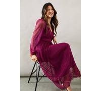 Wallis Occasion Plisse Wrap Midaxi Dress In Raspberry raspberry