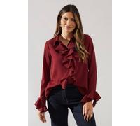 Wallis Occasion Ruffle Detail Shirt In Red red 12
