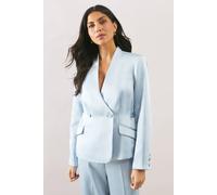 Wallis Occasion Satin Collarless Blazer In Blue blue 12