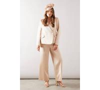 Wallis Occasion Satin Collarless Blazer In Gold gold
