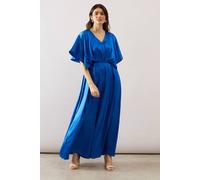 Wallis Occasion Satin Wide Leg Jumpsuit In Cobalt cobalt 14