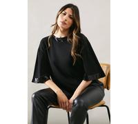 Wallis Occasion Sequin Trim Ity Top In Black black 18