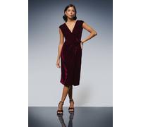 Wallis Occasion Velvet Twist Pencil Dress In Maroon maroon 18