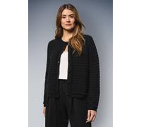 Wallis Ottoman Sparkle Fringe Stitch Jacket In Black black