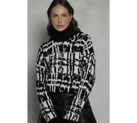 Wallis Women's Oversized Check Roll Neck in Black | Size: Small Wallis Black S