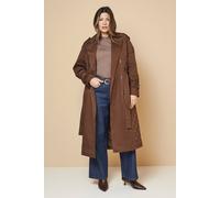 Wallis Padded Belted Trench Coat In Chocolate chocolate 20