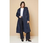 Wallis Padded Belted Trench Coat In Navy navy 10