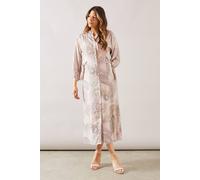 Wallis Paisley Button Through Tie Midaxi Dress In Blush blush 14