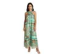 Wallis Paisley Metallic Halterneck Maxi Dress, 18, Turquoise