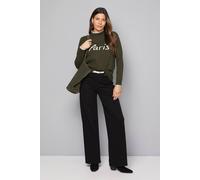 Wallis Paris Crew Neck Jumper In Khaki khaki XL