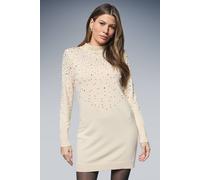 Wallis Pearl Embellished High Neck Tunic In Ivory ivory S