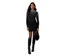 Wallis Pearl Embellished High Neck Tunic, M, Black