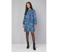 Wallis Petite Abstract Button Through Swing Dress In Black black 20