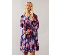 Wallis Petite Abstract Keyhole Detail Shift Dress In Purple purple 8
