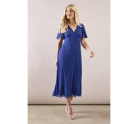 Wallis Petite Beaded Embellished V Neck Midi Dress In Cobalt cobalt 16