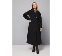 Wallis Petite Bellow Sleeve Double Breasted Coat In Black black 18