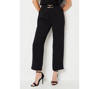 Wallis Petite Belt Detail Straight Tailored Trouser In Black black 20