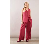 Wallis Petite Belt Loop Detail Wide Leg Trouser In Coral coral 8