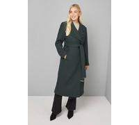 Wallis Petite Belted Maxi Coat In Green green