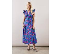 Wallis Petite Bias Cut Satin V Neck Dress In Purple purple 8